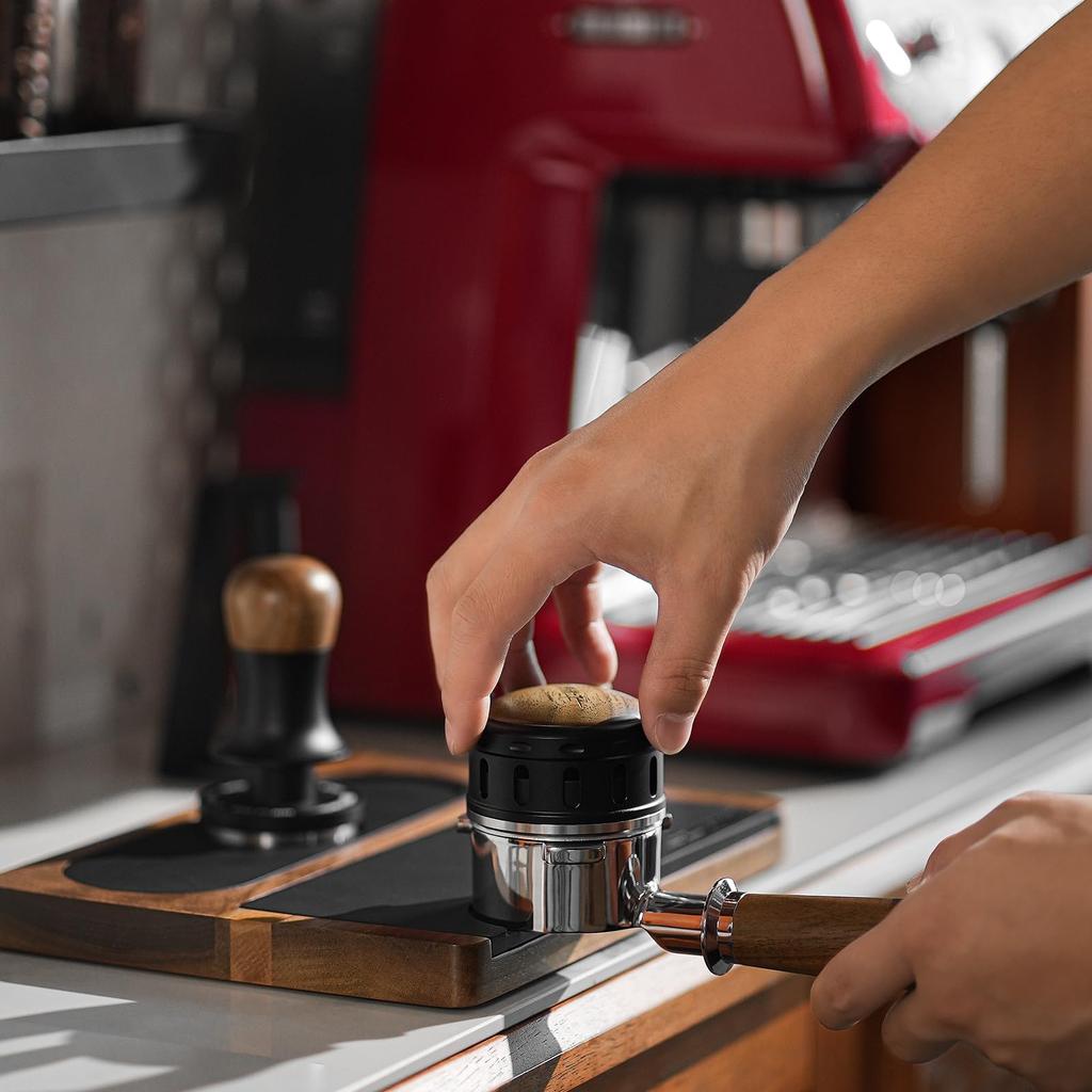 MHW-3BOMBER 53mm Espresso Distributor with Anti-Pressure Design, Separate Top Cover and Base, Gravity Coffee Distributor, 54mm, Automatic Height