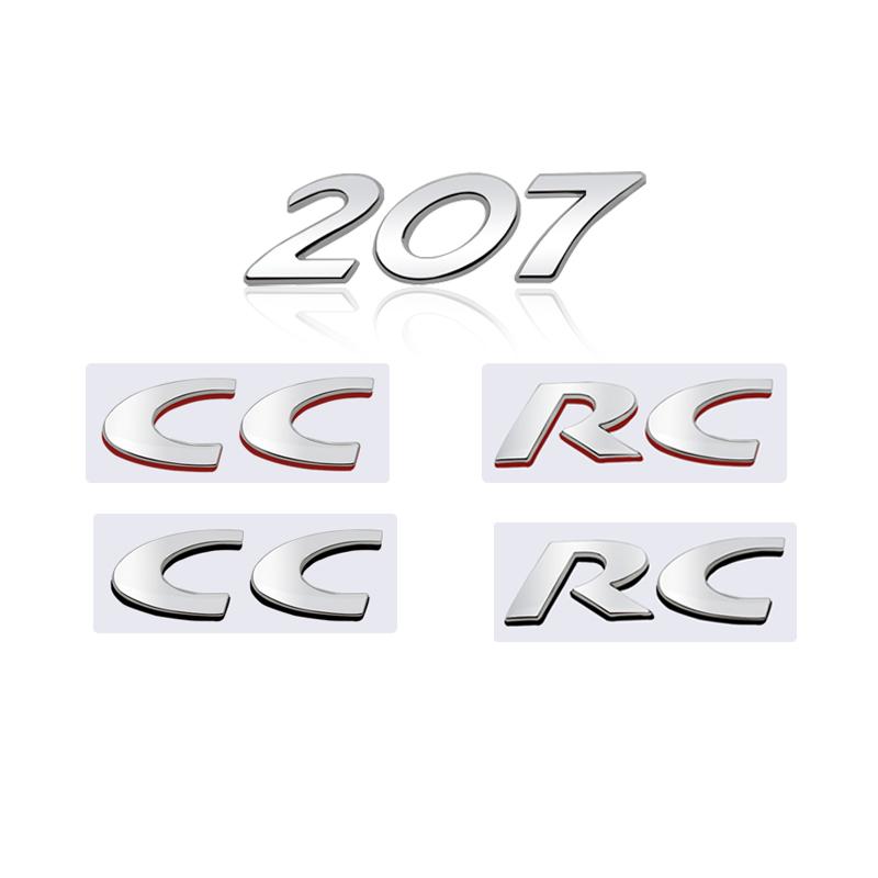 3D Metal Sticker 207 CC RC Emblem Decoration Rear Trunk stickers For s333 Car Styling 333s