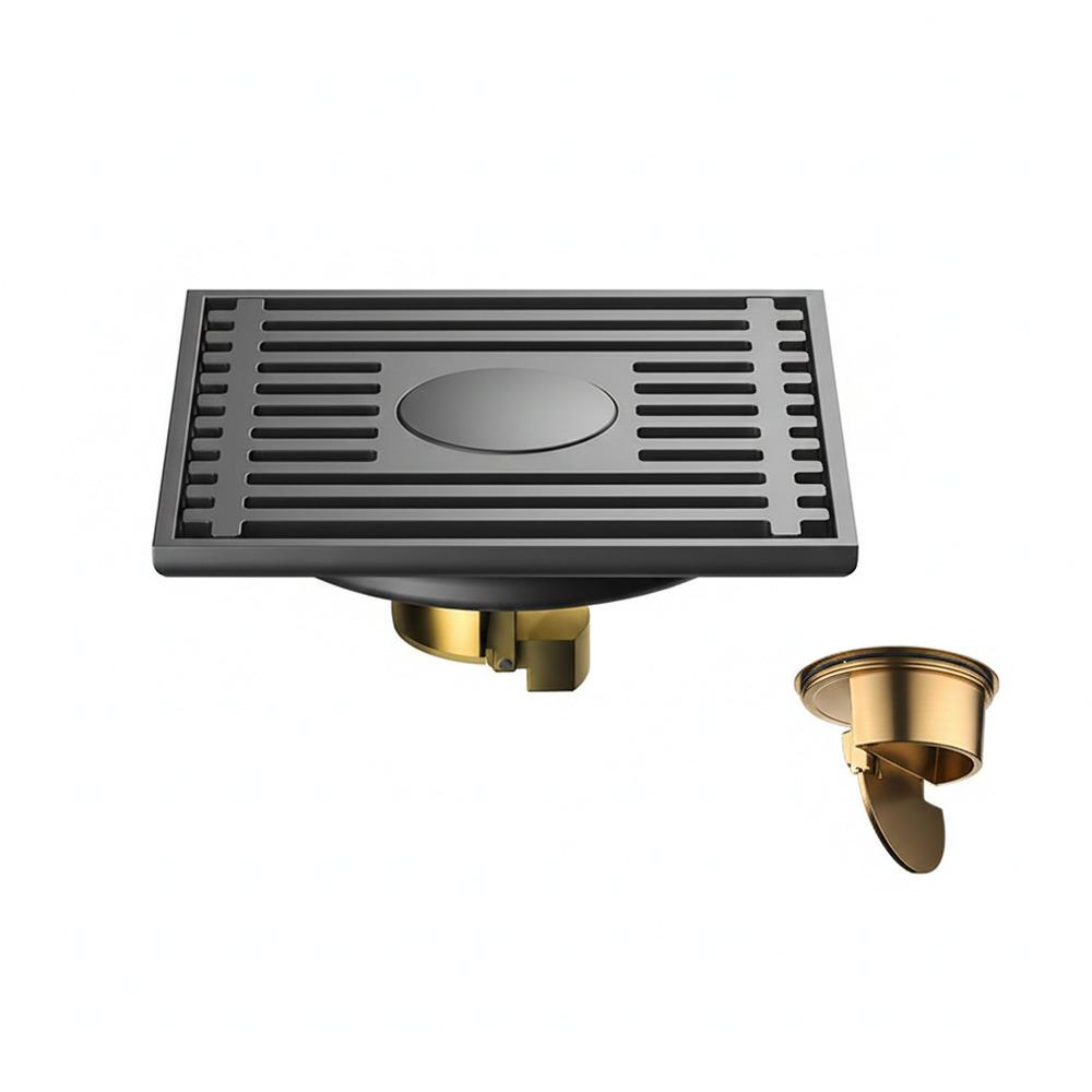 Stainless Steel Shower Floor Drain Thickened Grey Fast Drainage Floor Drain Backflow Preventer Square Drain Filter Plug