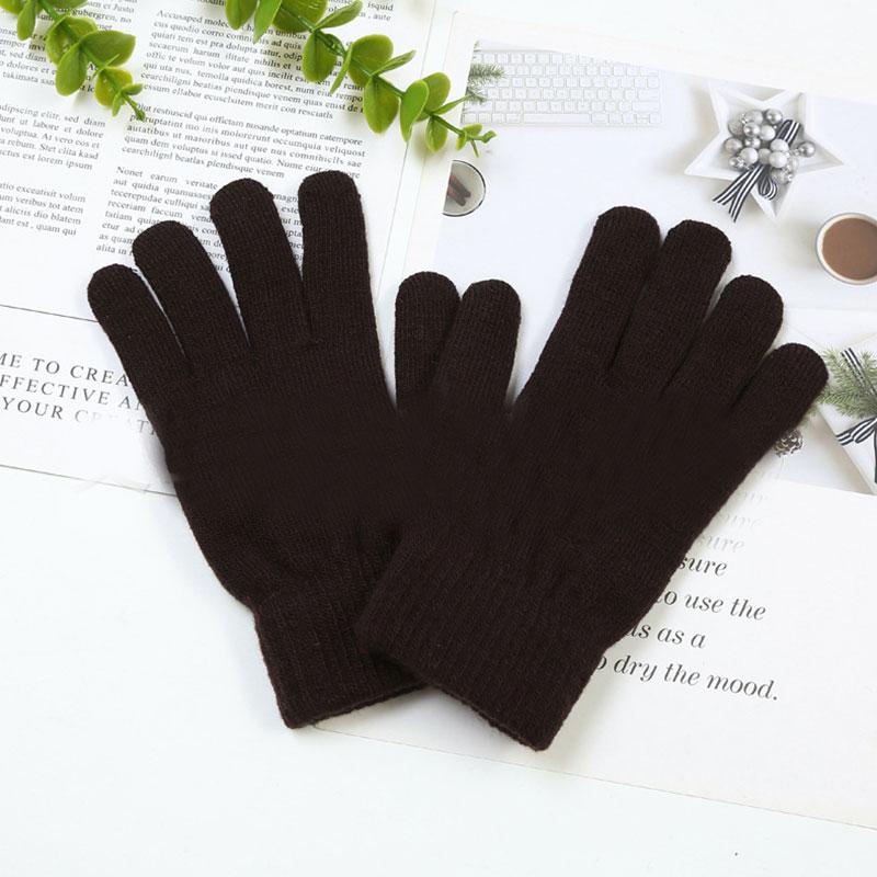 Touch Screen Gloves Winter Women Men Warm Stretch Knit Mittens Imitation Wool Full Finger Guantes Female Crochet Luvas Thicken