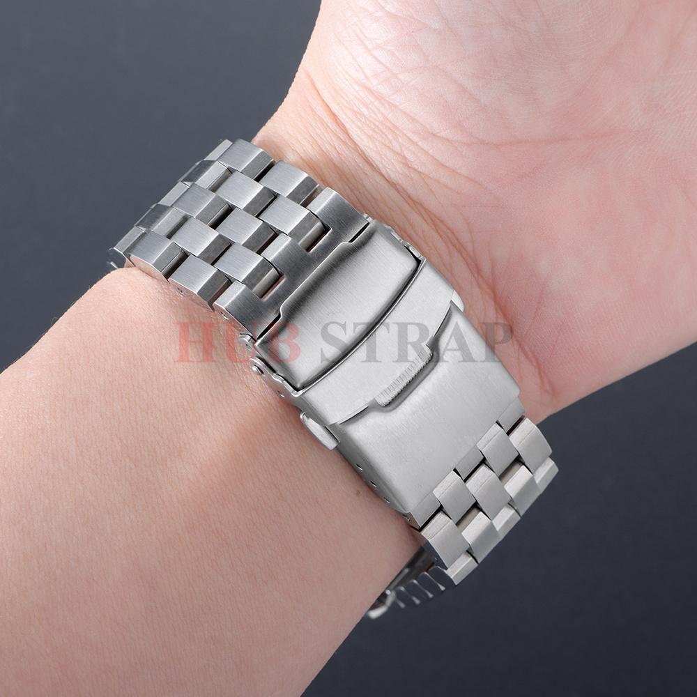 18mm 20mm 22mm 24mm 26mm Universal Watch Strap Stainless Steel Watch Band Flat Interface for Men Women Folding Buckle Wristbelts