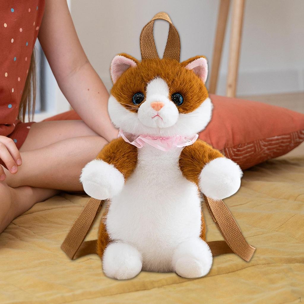 Cat Backpack, Functional Stuffed Animal Bag, Realistic Doll And Secure Storage for Women, Suitable