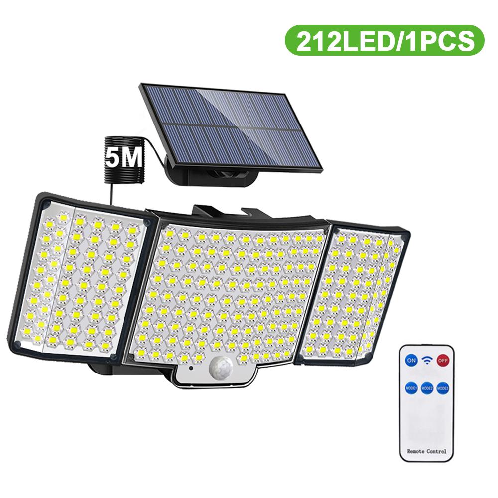 LED Solar Security Lights Motion Sensor Outdoor 234/280/226LED Flood Light IP65 Waterproof Split Wall Lamp Solar Powered 3 Mode
