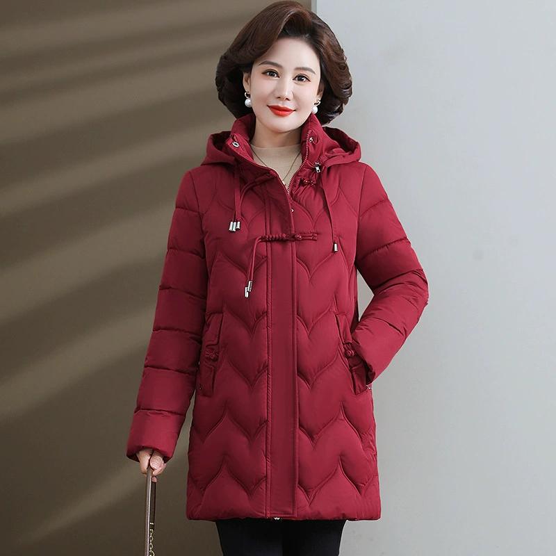 

Модная приталенная женская демисезонная зимняя теплая куртка с капюшоном средней длины на хлопковой подкладке XXXL