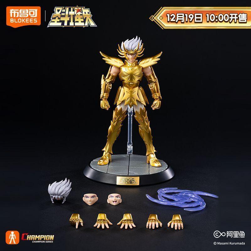 New Blokees Saint Seiya Champion Class Anime Model Capricornus Shura Cancer Death Mask Draco Dohko Action Figure Assembled Model