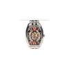Used COGU Men's Watch Automatic AT Rectangular Back Slot 3 Hands Silver SS Genuine Belt Skeleton Character Limited Edition