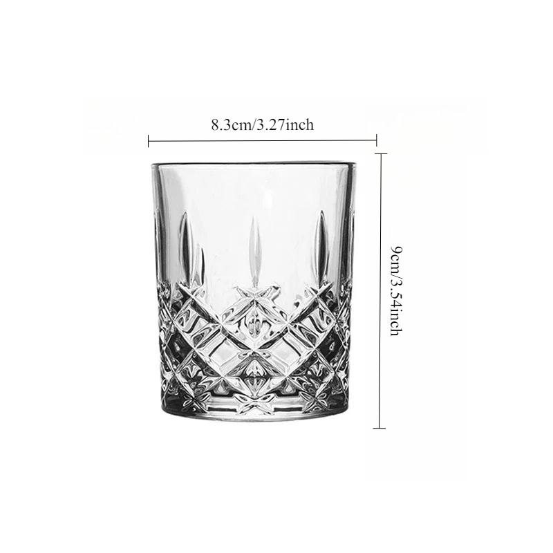 1pcs Party Transparent Juice Glass Drinking Glasses  Elegant Glass Diamond Pattern Cocktail Glasses Household Breakfast Milk Cup 1pcs