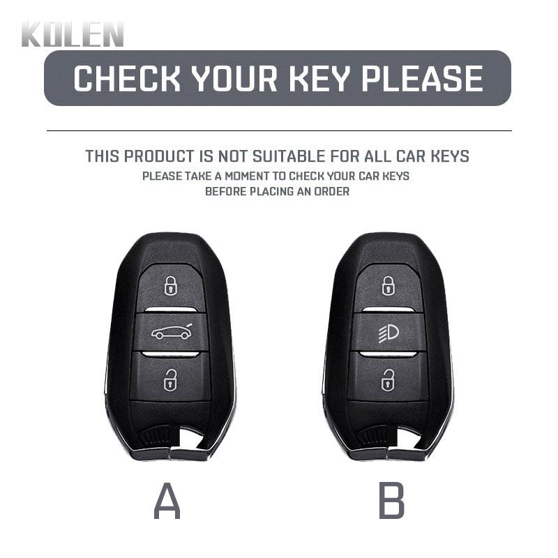Abs Carbon Fiber Style Car Key Case Cover For Peugeot 207 208 3008 206 308 508 2008 407 5008 301 For Citroen C3 C4 C5 Berlingo