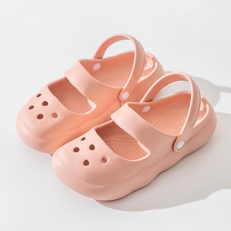 

Fashion Cute DIY Summer Slippers For Women Fashion Clogs Soft EVA Light Weight Garden Shoes Girls Home Street Slides Platform Sandals 35-36 розовый