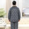 YUZHAOLIN Men's Winter Thickened Coral Fleece Quilted Pajama Set