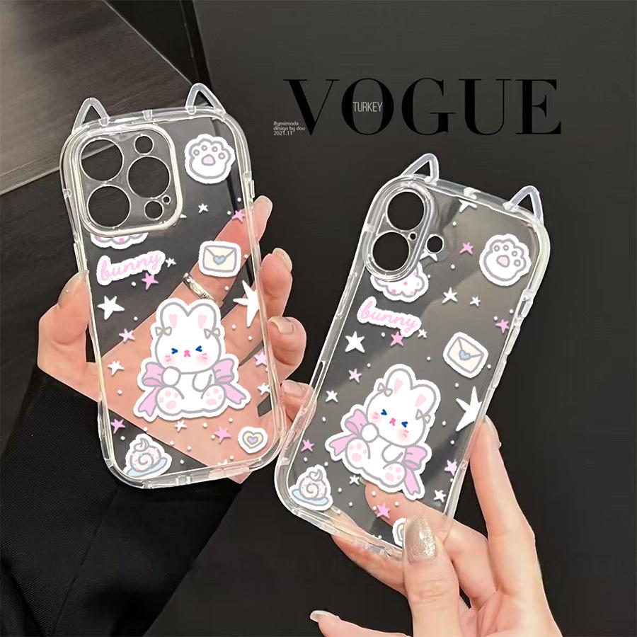 Sanrio Cat Ear Apple Phone Case - Compatible with New 16/17 Models iPhone 13 Pro