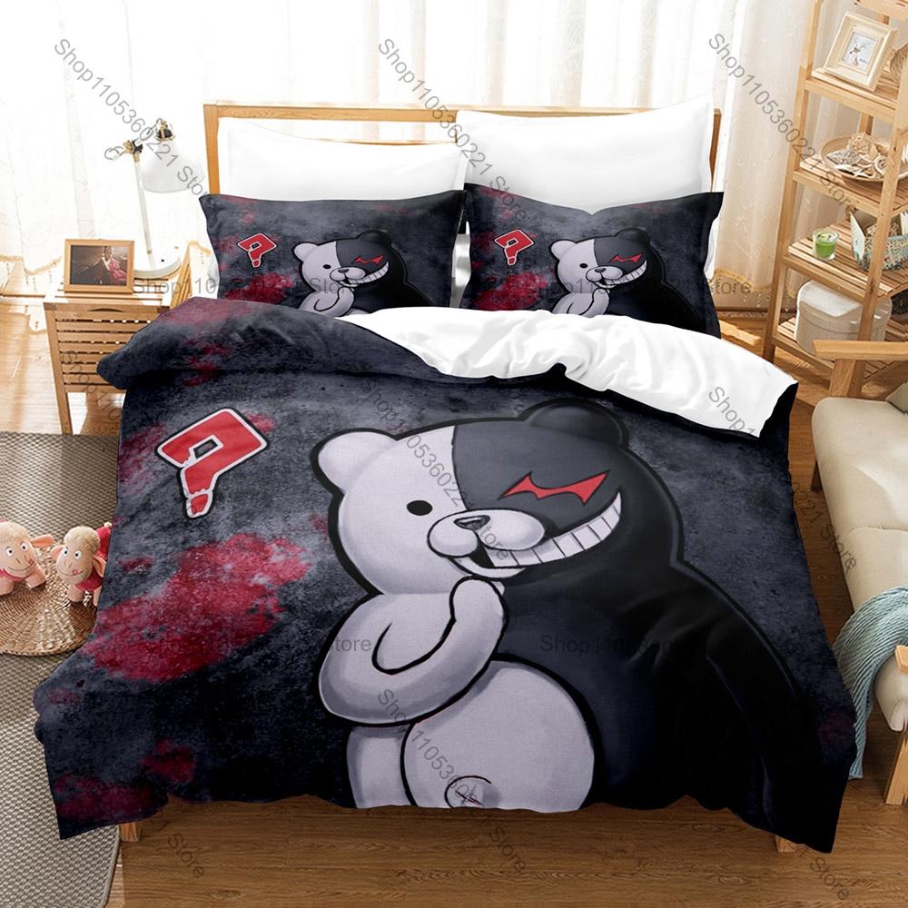 Multi Size Danganronpa Monokuma Merchandise Duvet Cover Set 1 Duvet Cover + 2 Pillowcases Game Lover Gift