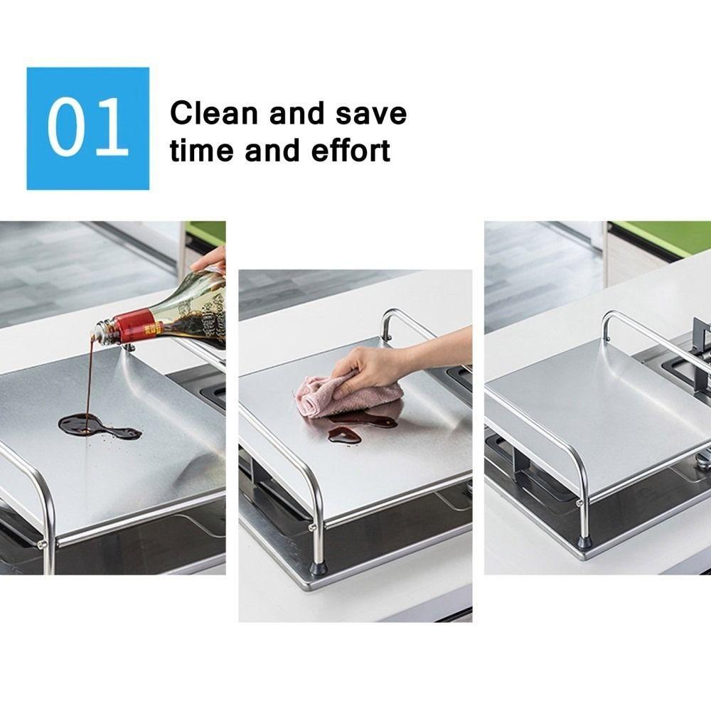 With Handle Stainless Steel Stove Cover Waterproof Stove Support Bracket Kitchen Counter Rack Home