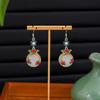 Ancient Red Beaded Cloud Teardrop Earrings - Chinese Hanfu Cheongsam Pearl Accessories