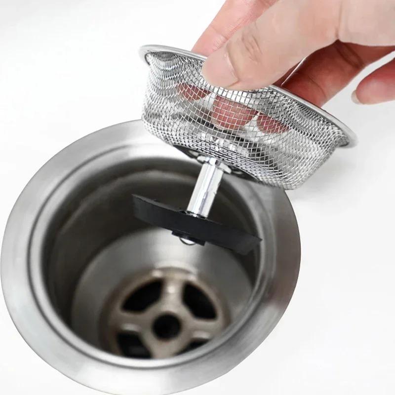 Kitchen Sink Stainless Steel Filter Sewer Mesh Strainers Bathroom Sink Floor Drain Hair Waste Filter Drain Basket Hole Filter