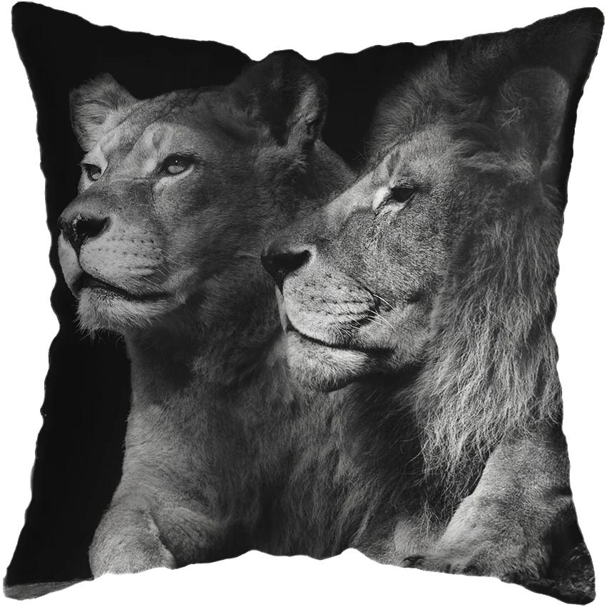 45x45cm Wild Animals Lions Tigers Cushion Cover Pillow Case Decorative Wild Animals Lions Pillow Cover Sofa Chair Pillow Case