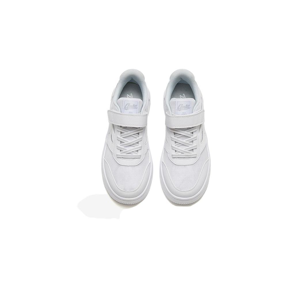 Anta נעלי סקייט נוחות, רב-תכליתיות, בולמות זעזועים, מונעות החלקה, נמוכות לילדים, נעלי ספורט לילדים, לבן 332328003S-5