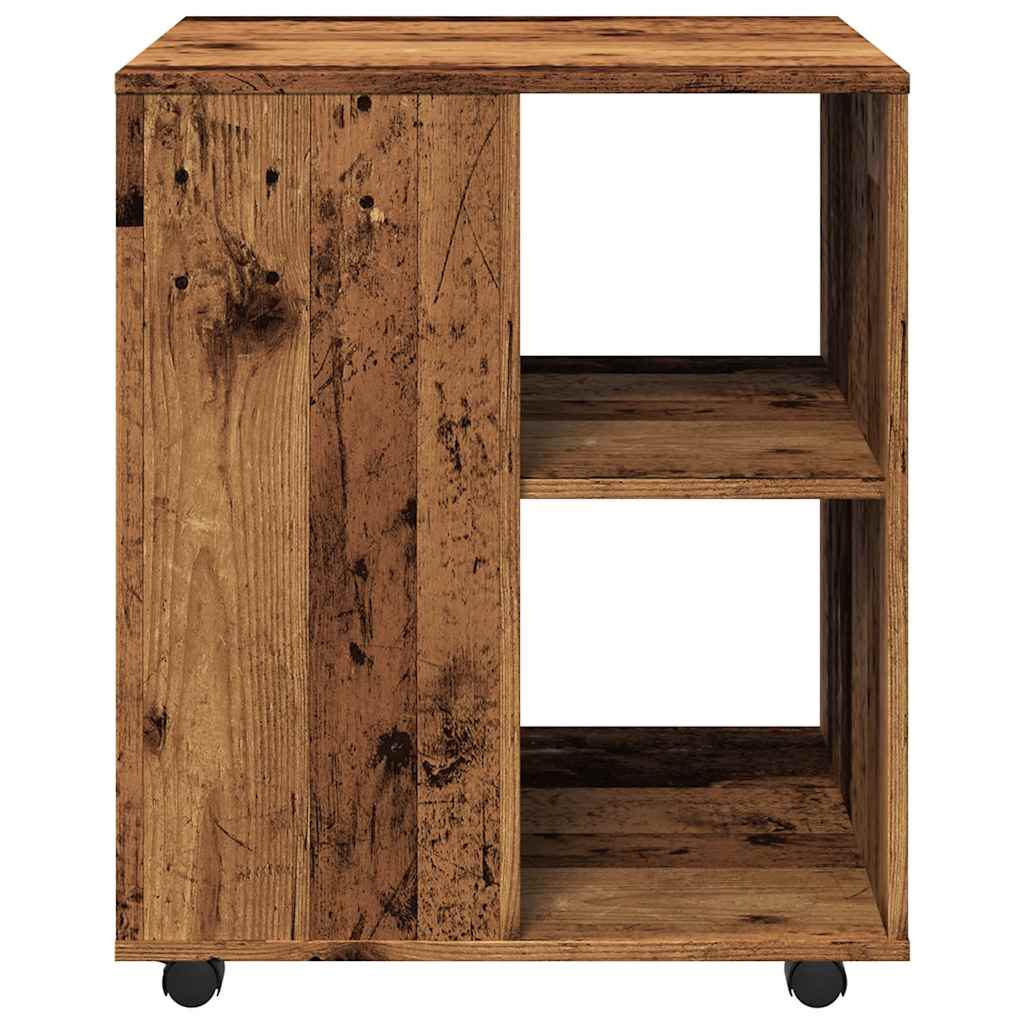 Rolling Cabinet with Vintage Wood Look 60 X 53 X 72 Cm Engineered Wood