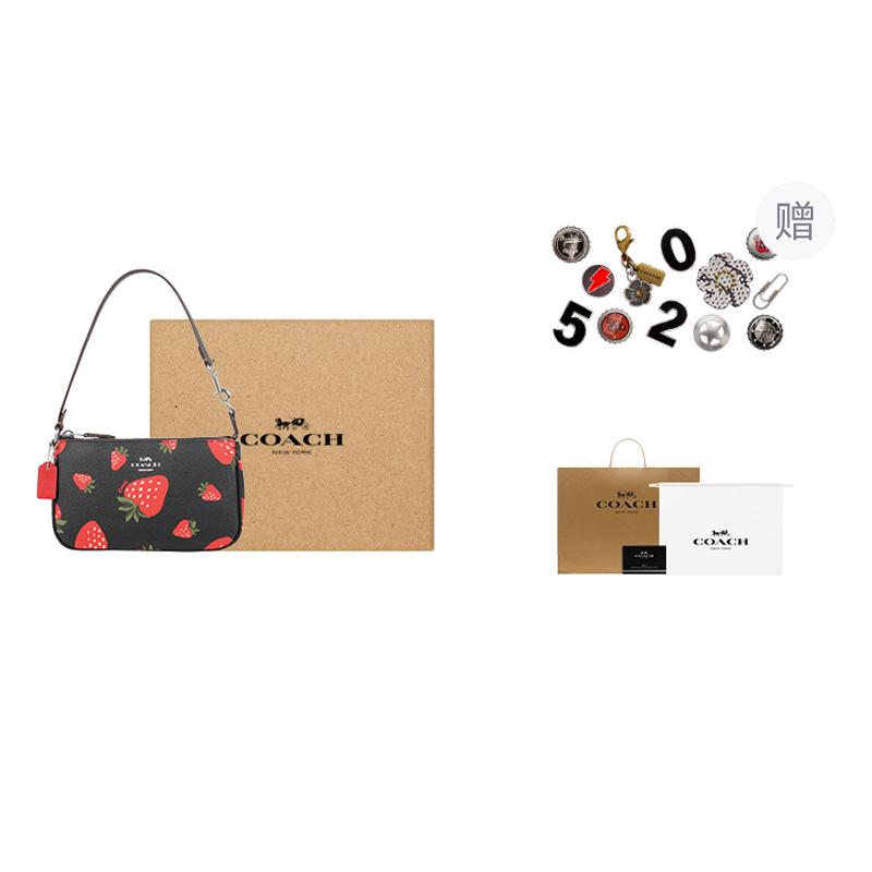 COACH Nolita Canvas With Leather Pochette, Shoulder Bag, Handbag, Shoulder Bag Small Women's Black CH533-SVA47