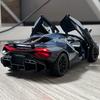 1:24 Bugatti Tourbillon Supercar Alloy Diecast Metal Model Car Collection Sound And Light Pull Back Children Toy Car Miniatures