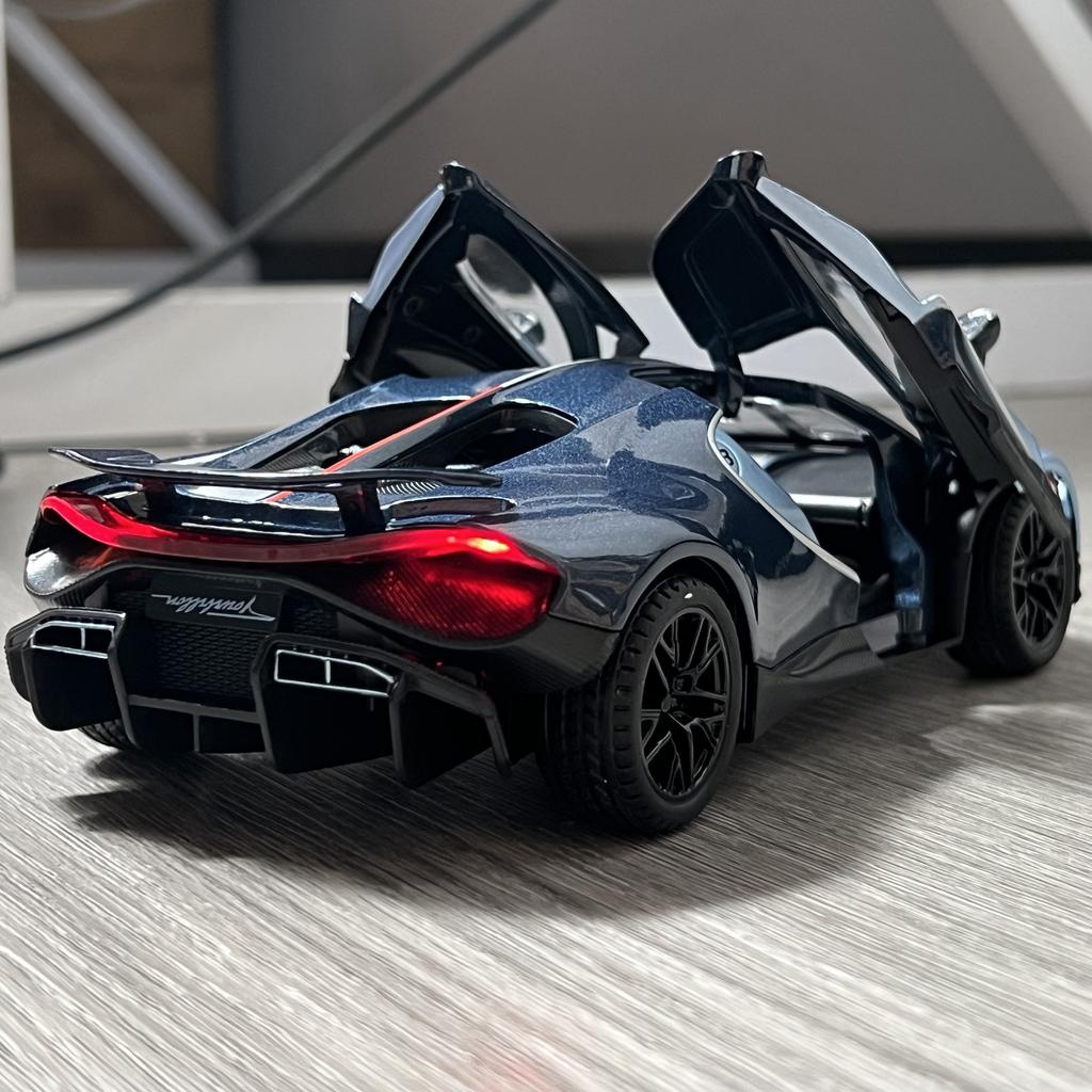 1:24 Bugatti Tourbillon Supercar Alloy Diecast Metal Model Car Collection Sound And Light Pull Back Children Toy Car Miniatures