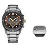 Eco-Drive Series Three-Eye Chronograph Waterproof 100 Meters Solar Quartz Steel Strap Men's Watch Brown Dial CA4456-83X