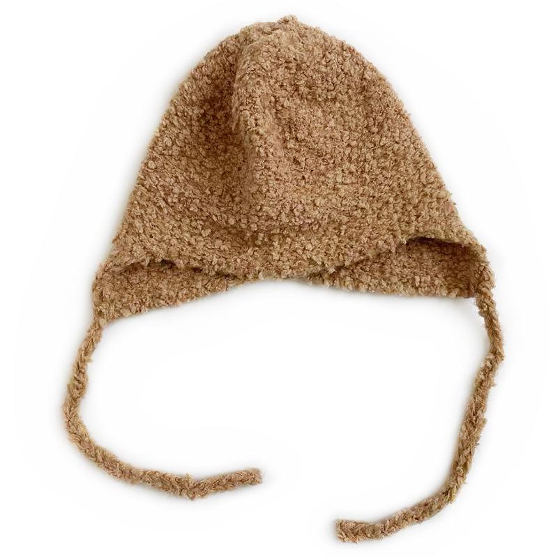 

Унісекс Дитяча В язана Шапка-Вушанка Котячий Брат - Корейський Стиль, Осінь/Зима, Однотонна, Вовняна Шапка на Шнурівці хакі