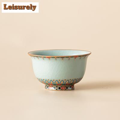 85ml Forno Ru Fiore Prezioso Pressato Tazza da Tè a Mano Vintage Tazza da Tè Carina Tazza da Degustazione Tazza da Meditazione Tazze Maestre Jianzhan Caffè