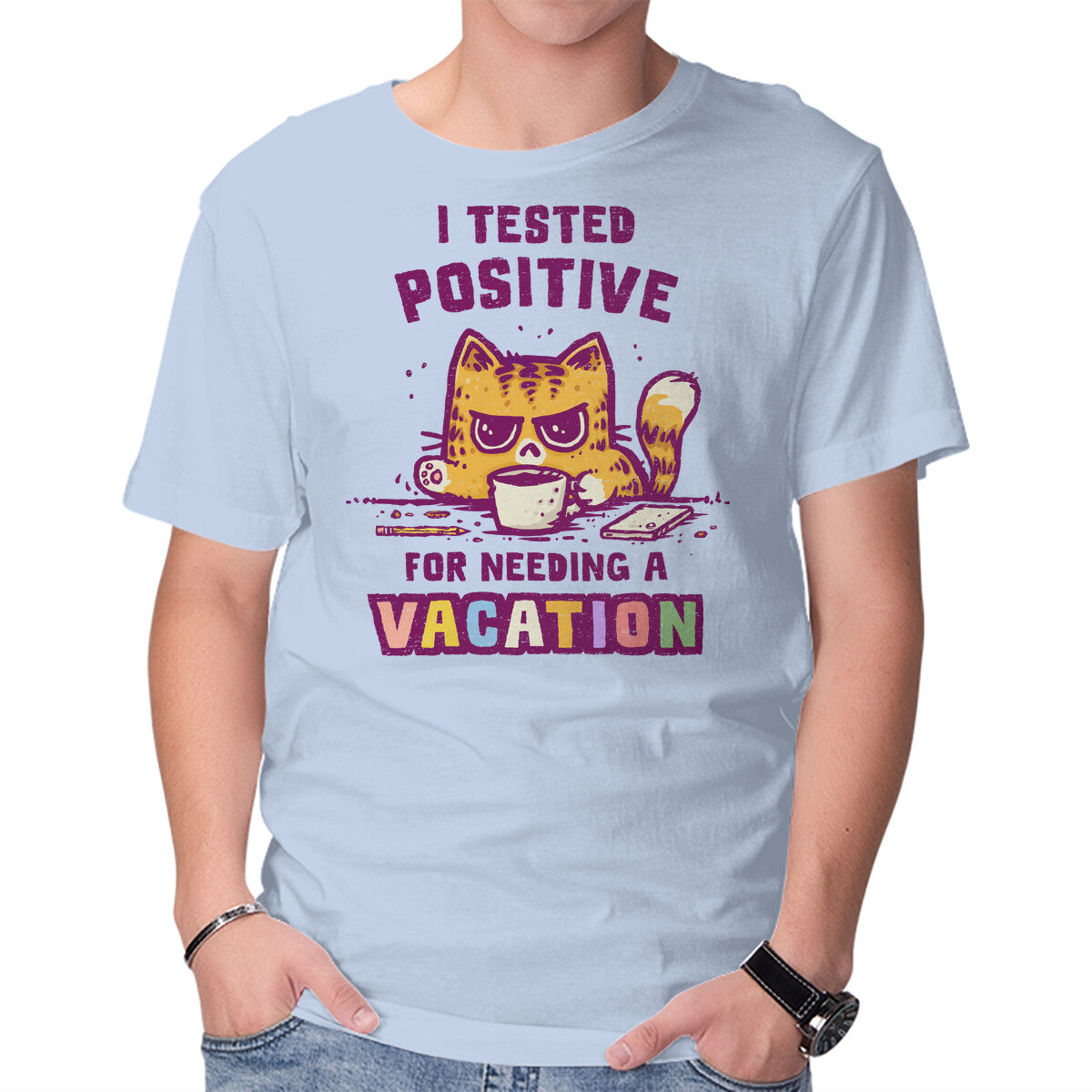 Unisex Crew Neck T-Shirt I Need A Vacation Graphic Short Sleeve Casual Tee M