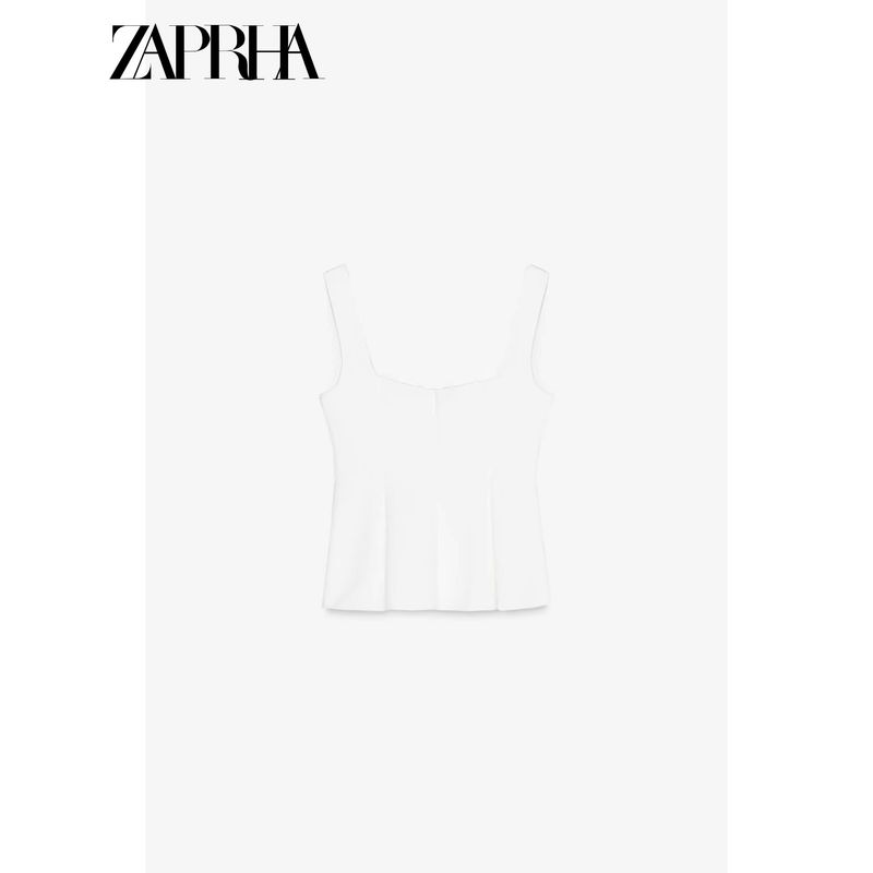 Zaprha 2025 New Arrival Fashion Sweet Square Collar Short Skirt Hem Elastic Vest Tops Female 5584229