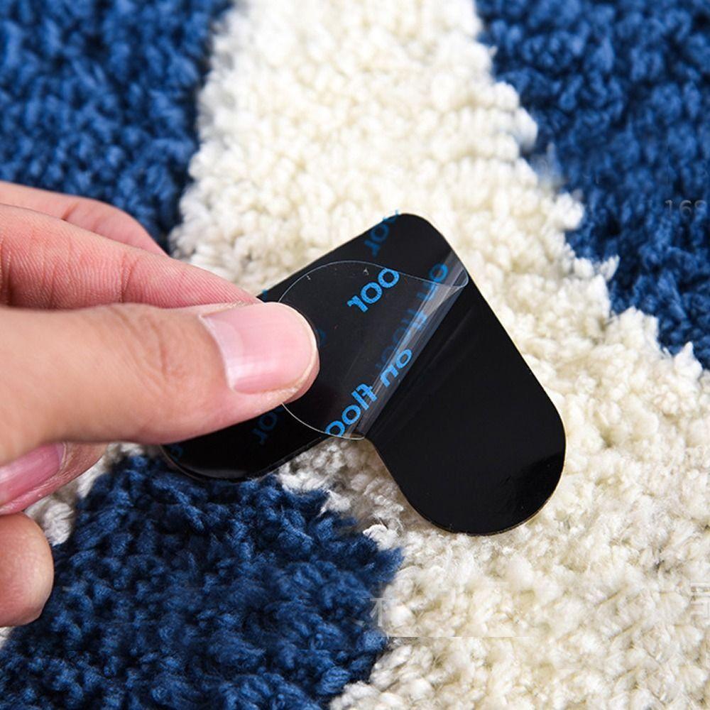 4Pcs Strong Adhesive Non-slip Carpet Stickers Reusable Carpet Tape Carpet