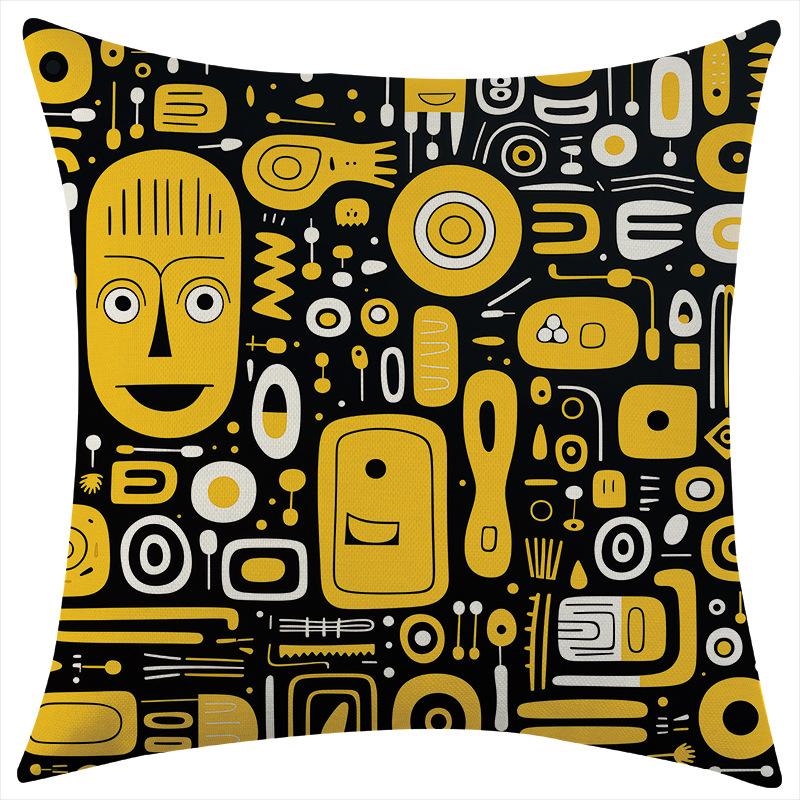 New Abstract Art Series Linen Pillowcase Car Sofa Lumbar Pillow Cushion
