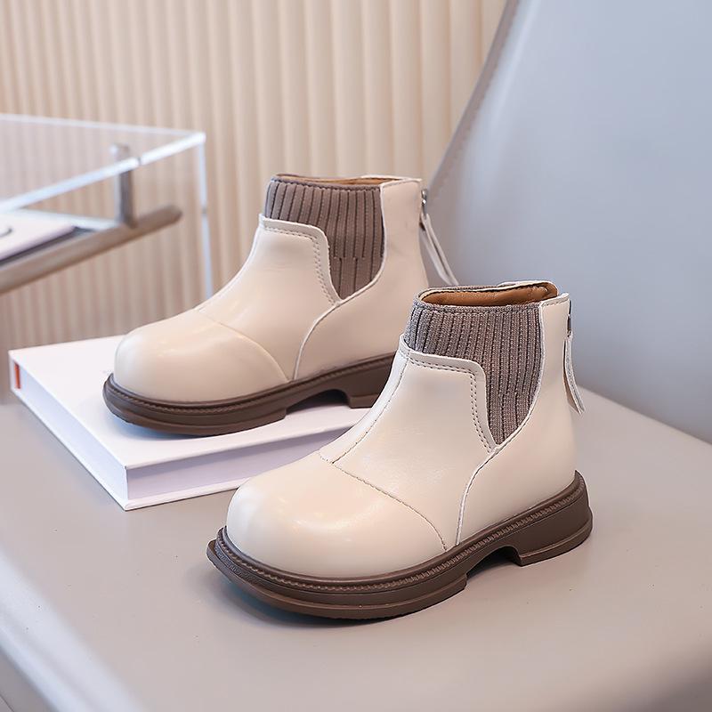 Girls Martin boots children's fashion single boots 2025 autumn new British style girls foreign style short boots soft-soled leather boots