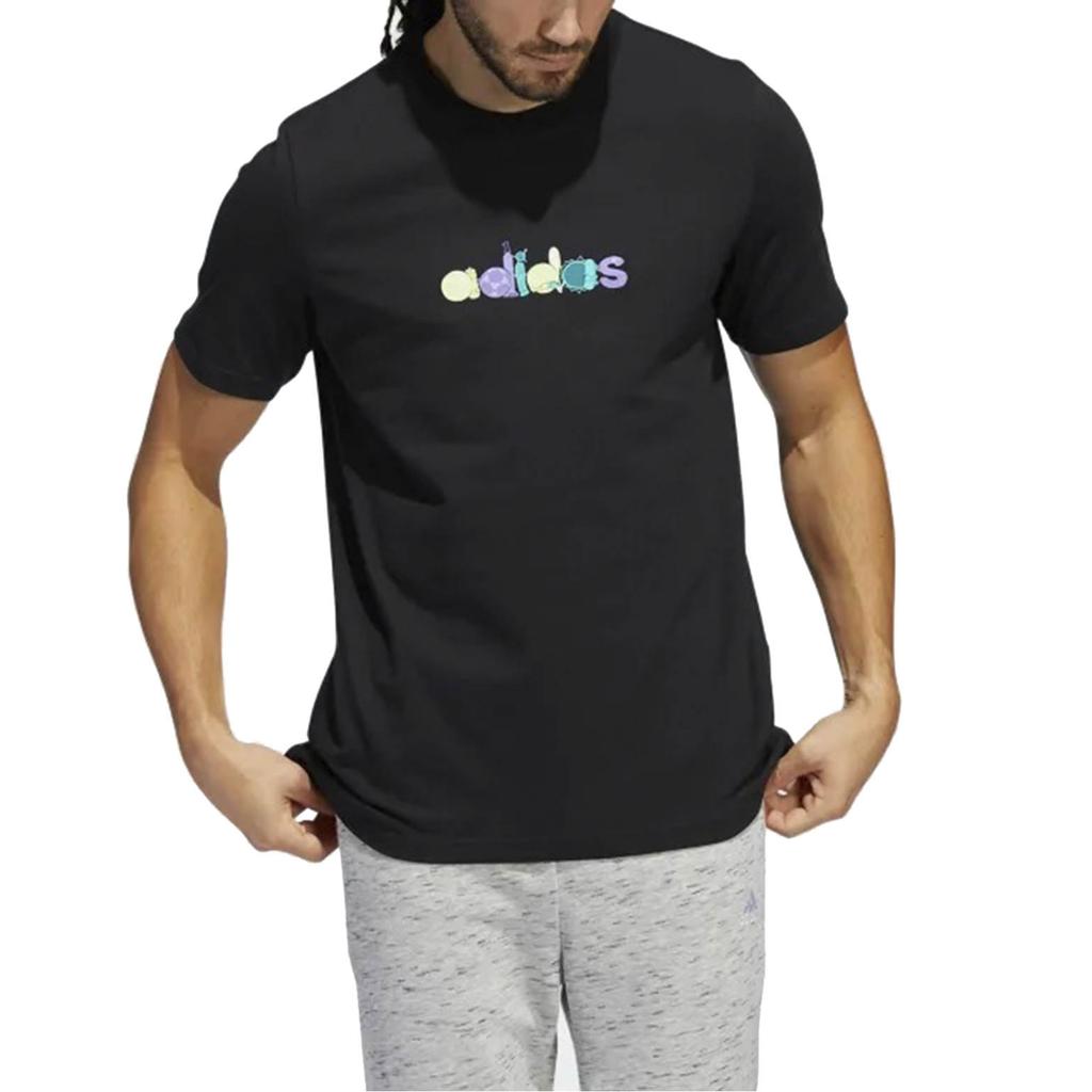 adidas Remoji T Shirts Men's Black Crew Neck Moderate Straight Fit HE4833