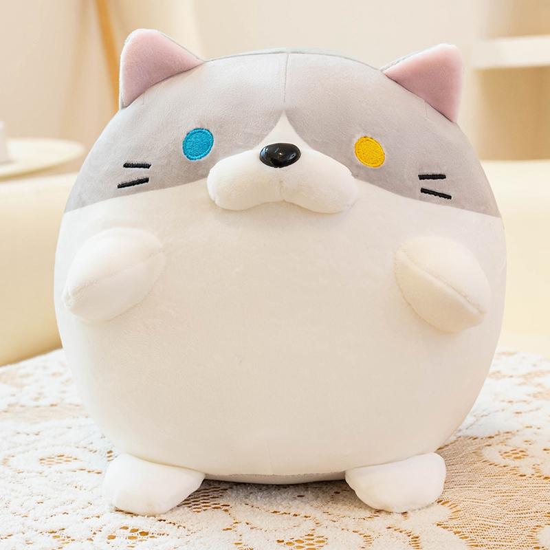 

non-toxic Cute Round Fat Calico Cat Plush Toys Soft Stuffed Cartoon Animal Doll Soft Pillow Toys Kawaii Gifts 18x20cm