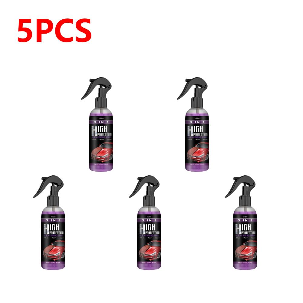 1-5Pcs 3 In 1 Car Ceramic Coating Spray 100ML Auto Nano Ceramic Coating Car Exterior Scratch Restorer Ceramic Spray Coating