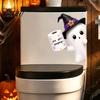 Waterproof Halloween Wall Stickers Toilet Sticker, Ghost And Skeleton Print Decals, PVC Easy Bathroom Decals Peel Stick Spooky Stickers, for