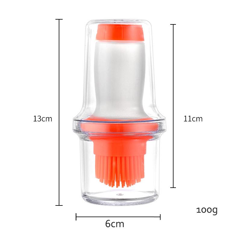 1pcs Silicone Press-on Oil Bottle Brush with Storage Lid Baking Oil Brush Sauce Brush Brush Oil Pot Frying Beef Steak Kitchen Tools