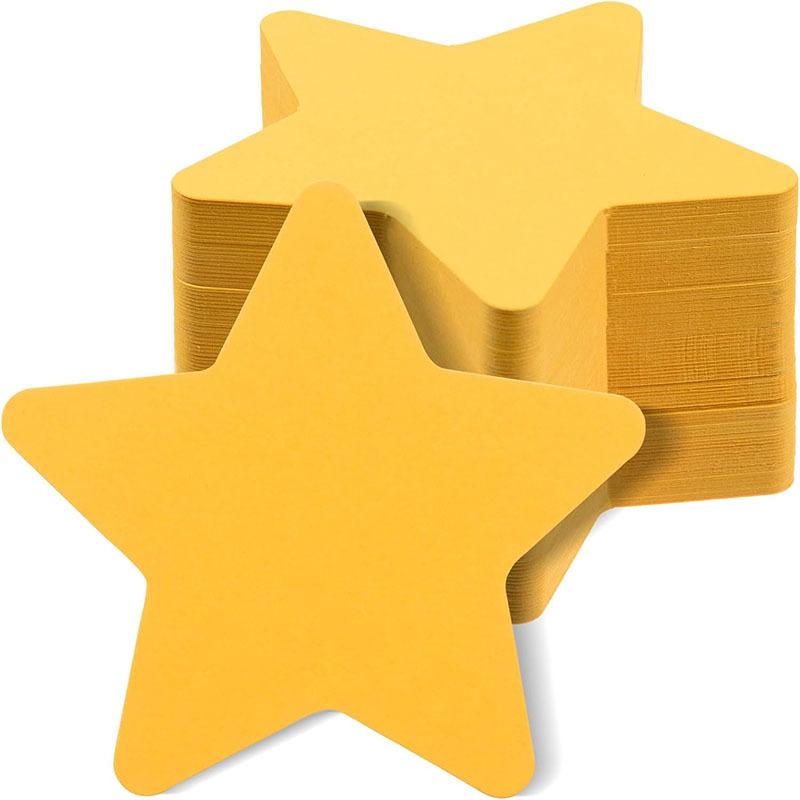 200Pcs Yellow Double-Sided Paper Star Cutouts Star Shape DIY Craft Decor for Kids School Classroom Party Decoration