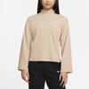 Nike Ribbed Knit High Neck Long Sleeve T-Shirt Women Tops Maize DM6400-200