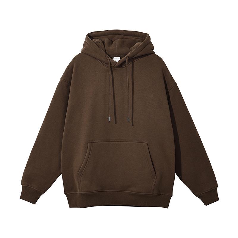 Unisex Heavyweight Hoodie: Solid Color American Street Style for Autumn/Winter