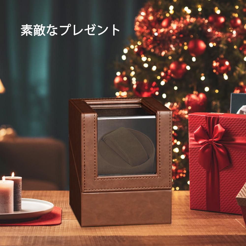 SOUKENGEN Watch Winder (Single Watch) Automatic Watch Winder - Suitable for all men's and women's watches (A02: Brown 1+0F)