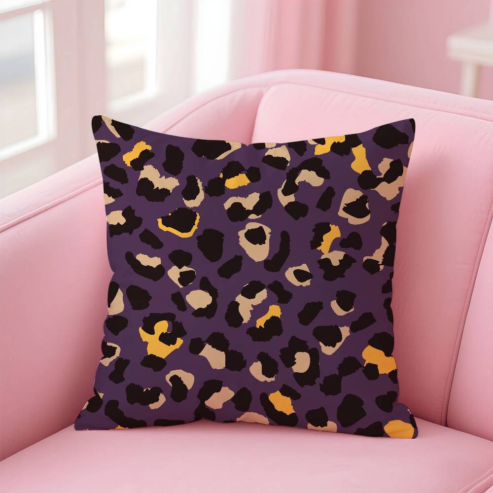 Art Leopard Print Texture Pillow Case Pattern Printing Pillowcase Living Room Sofa Cushion Cover Bedroom Room Decor