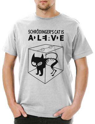 Schrödingers Katze Ist Lebendig Tot Ich Herren T-Shirt Herren Damen T-Shirts Oberteil Der Große Schroedinger TV Knall