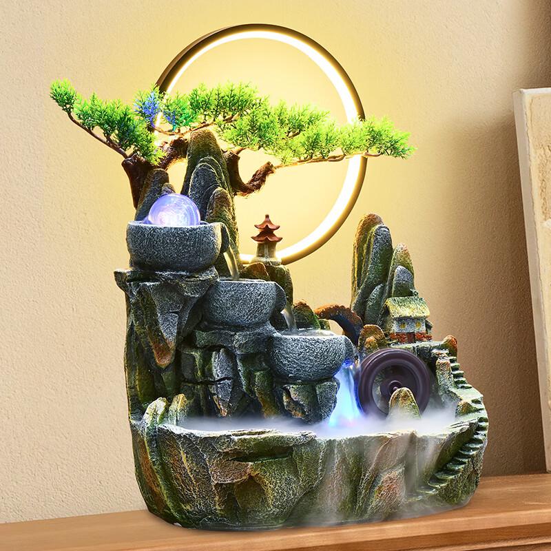 Desktop Water Feature Humidifier with Landscape Decor