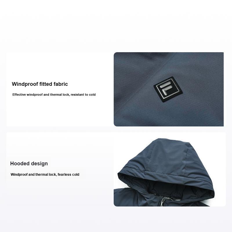 FILA Business Casual Simple Warm Long Sleeve Down Jacket Men Outerwear Jingmi-Blue F11M247909F-DB M
