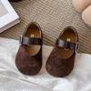 Children Flat Shoes Korean Style Leopard Kids Mary Janes Soft Sole  Autumn New Girls Leather Shoes Round Toes Elegant Sweet