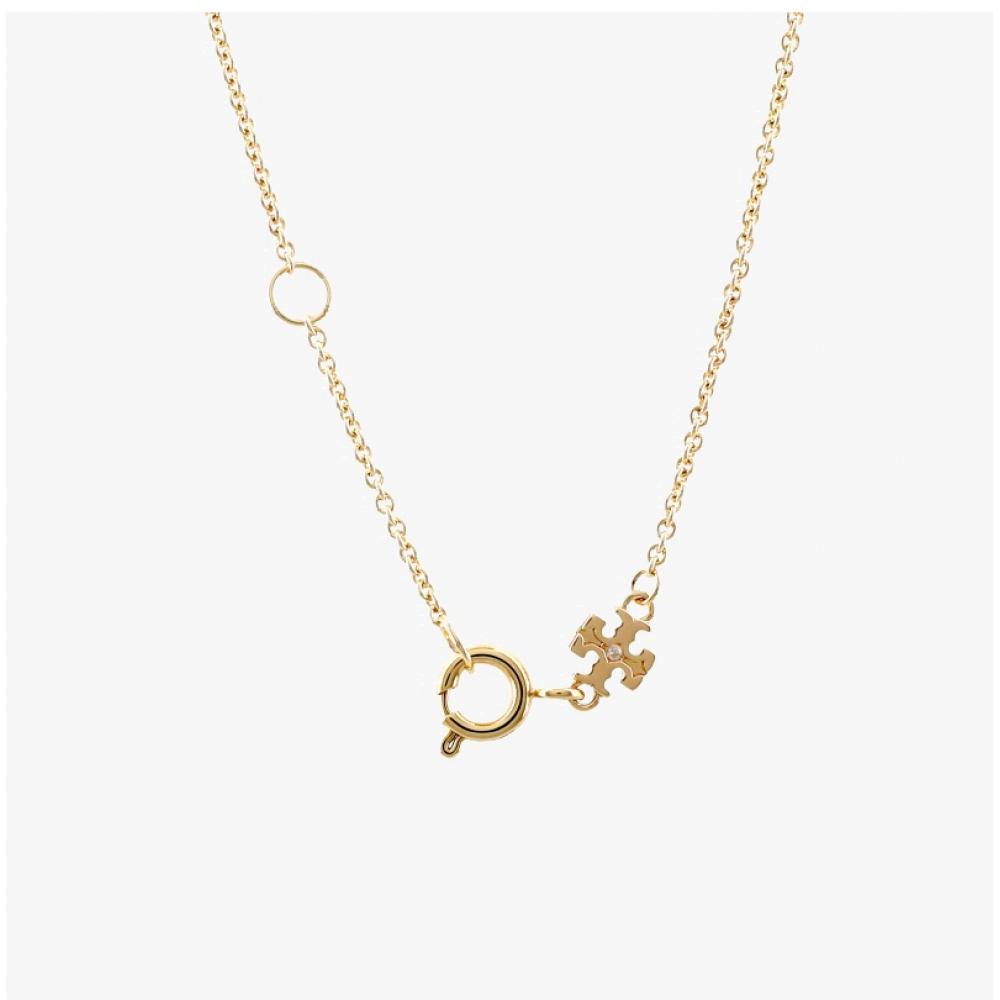 Tory Burch Kira Flower Logo Enamel Necklace 147287