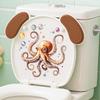 Cute Octopus and Bubbles Wall Stickers, Removable Anti-Static Waterproof Self-Adhesive PVC Decals for Kids Room Bathroom Living Room Decoration