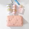 Multifunctional Bow Quilted Makeup Bag Large Capacity Women Wash Pack  Beauty Routine